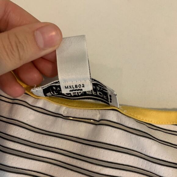 Vintage St John T Shirt Womens P Petite Sport Marie Gray Striped Dotted Crop Tee - Picture 11 of 15